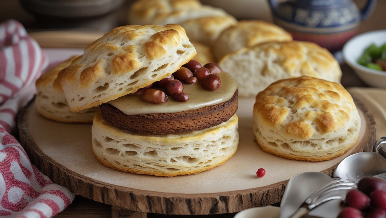 american biscuit with a kufi on